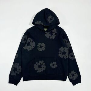 Men's Black Floral Hoodie